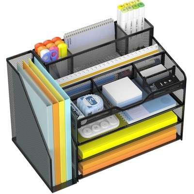 Docnest 4 Tier Mesh Desk Organizer with File Holder   Multi-Functional Pap