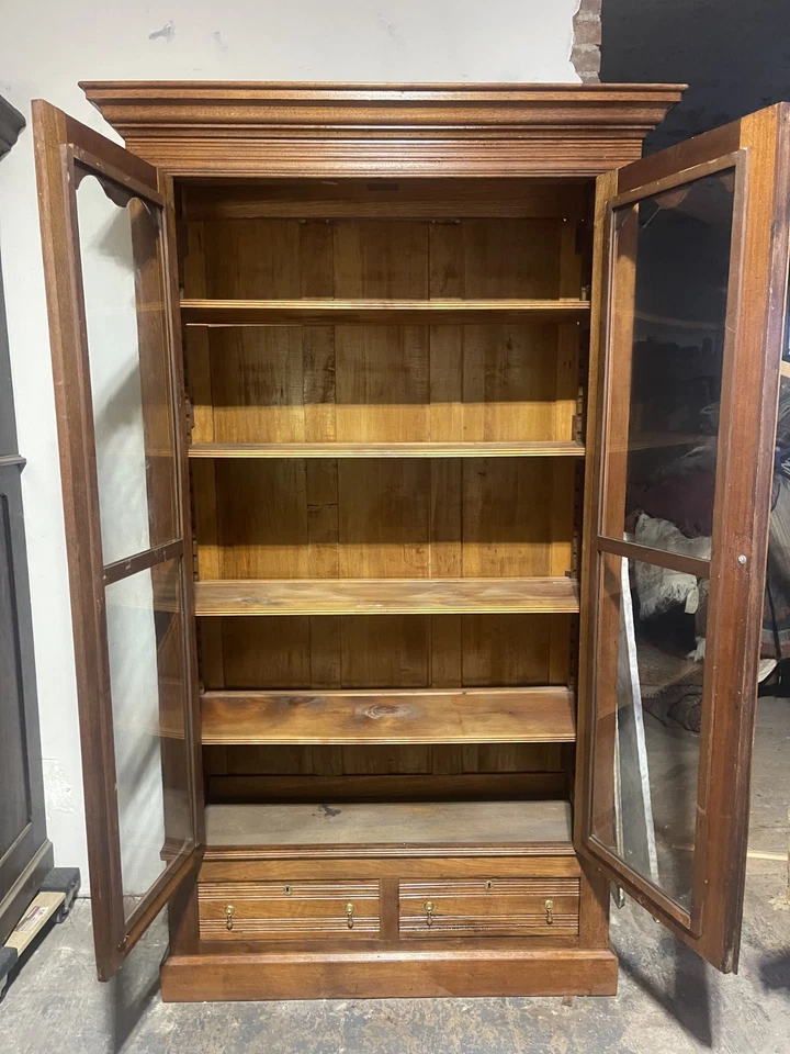 Antique Victorian Walnut Bookcase - Image 2 of 4