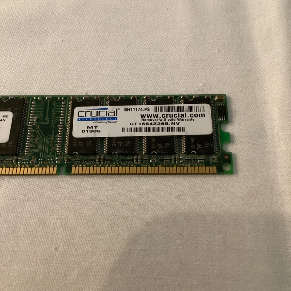 Micron 128MB PC-2100 DDR266 UDIMM CL2.5 2.5v MT8VDDT1664AG-265A1 - Image 3 of 4
