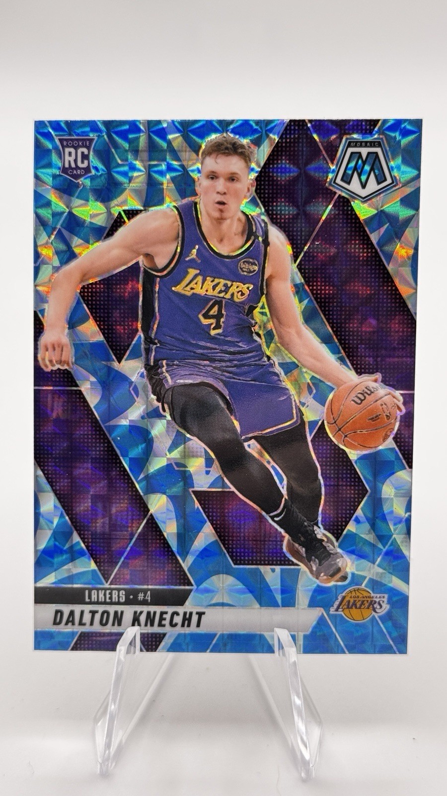 2024-25 Panini Mosaic - Rookies Dalton Knecht #238 Reactive Blue Mosaic (RC)