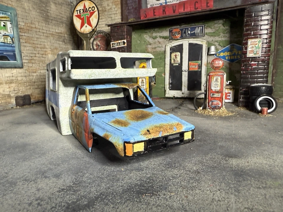 Carrocería de radiocontrol Toyota Camper impresa en 3D escala 1:24 scx24-Trx4m pintada personalizada óxido Foto 2 de 4