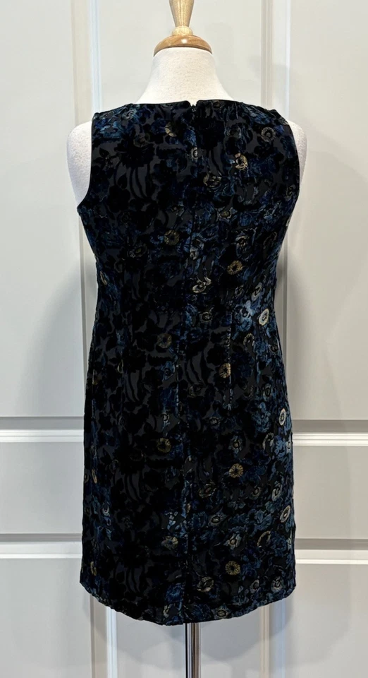 Vintage Floral Velvet Burnout Silk Mini Dress Size 4 90’s Y2K WhimsyGoth Fairy - Image 4 of 4