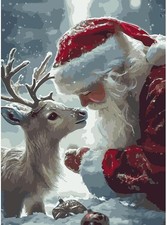 GEMFAMILY Winter Santa Claus Paint by Numbers Kit for Beginner,Little HL6627