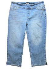 Croft  Barrow Womens Cropped Stretch Casual Capri Jeans Size 10 Blue Denim