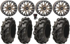 System 3 SB-4 Bronze (4+3) 14" Wheels 28" Mega Mayhem Tires Pioneer 1000 / Talon