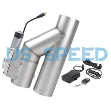 Single 2.5 inch Electric Exhaust Downpipe Valve Y-Pipe With Controller Remote