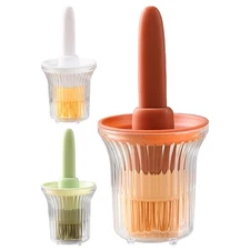 Silicone Oil Bottle with Brush BBQ Seasoning Sauce Brush Oil Bottle Kitchenware