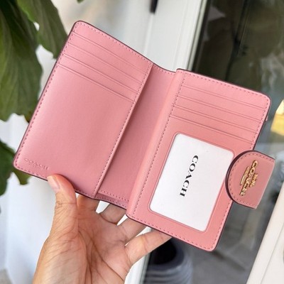 Coach Medium Corner Zip Wallet In Signature Leather CZ341 Pink