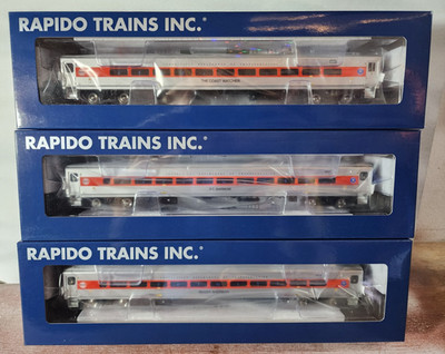 RAPIDO 128532 HO CDOT Late Comet 2 Commuter Coaches 1 Cab Car 3 PK Orange Stripe