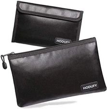 Fireproof Money Bag - 10.6"x6.7" & 5"x8" Small Bags, Small, Black 