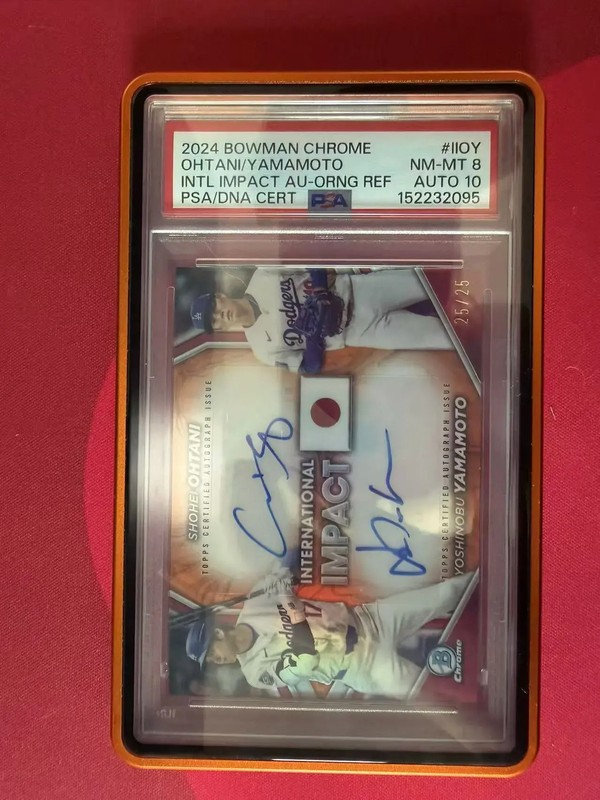 2024 BOWMAN CHROME OHTANI YAMAMOTO INTL IMPACT DUAL AUTO 25/25 PSA 8/10 TW34