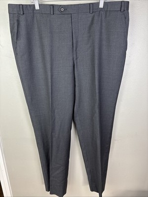 LAUREN Ralph Lauren Dress Pants Mens 42x32 Gray High Performance Wool Flat Front