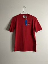 Adidas Men's Originals Essentials Trefoil T-Shirt 100 Cotton Red Size XS