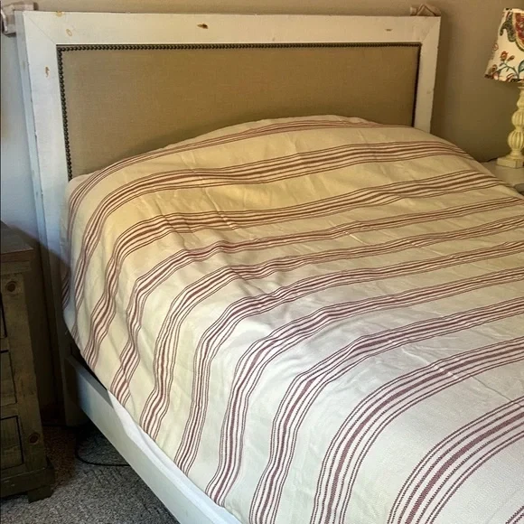 HiEND Accents Cream and Red Prescott Stripes Duvet Cover Set, Queen/King - Image 4 of 4