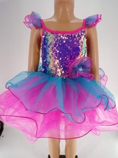 Dance Costume XS Child Pink Curtain Call E2320 Jazz Sequin Sequin
