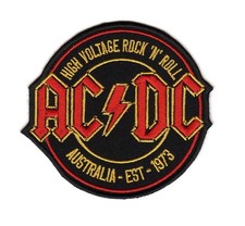 ACDC High Voltage Rock N Roll Embroidered Sew On Patch Hard Rock Band Logo