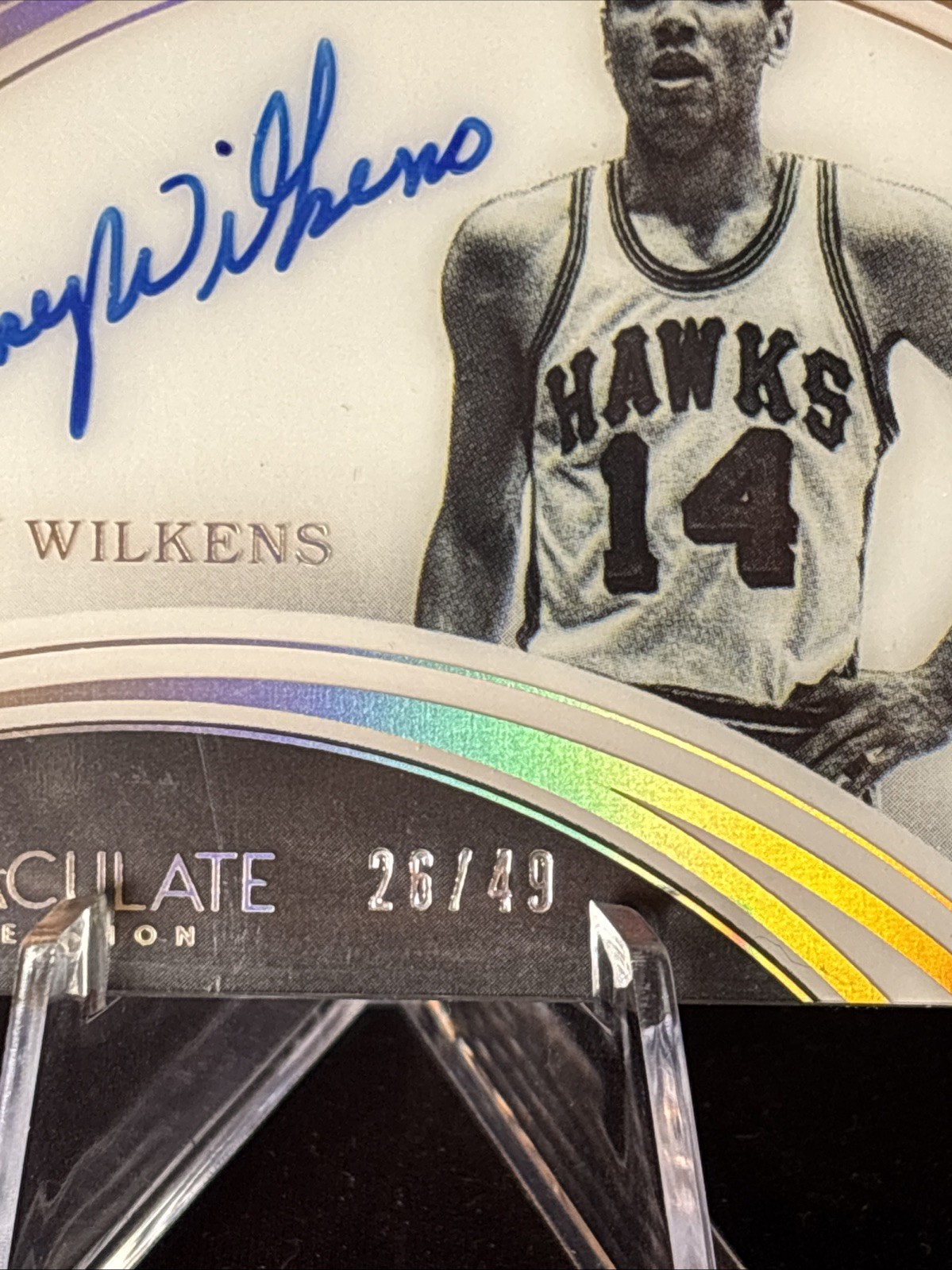 2015-16 Panini Immaculate Cliff Hagan Lenny Wilkens  Dual /49 #59 AUTO HOF view 3