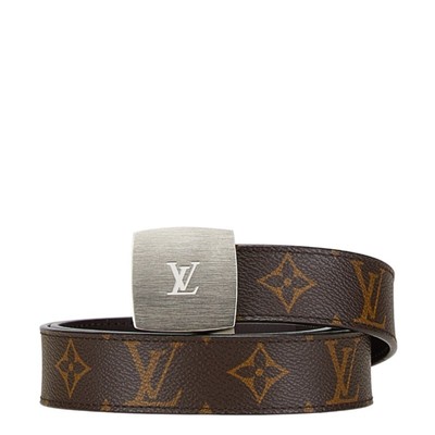 Louis Vuitton Monogram Santur LV Cut Belt Size: 80/32 M6888W Brown