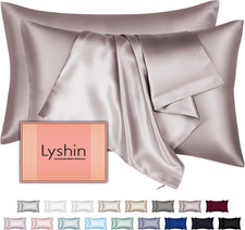 Mulberry Silk Pillow Cases 2 Pack Standard Size 20x26 Inches with Hidden Zipper,