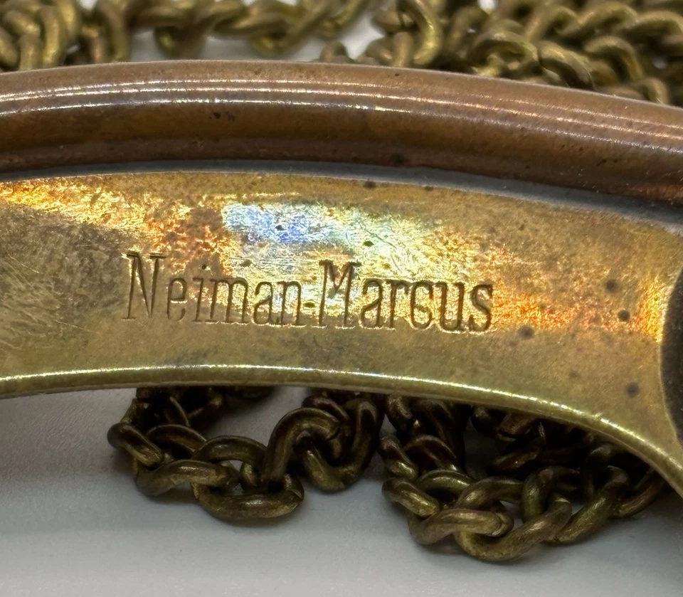 Vintage Copper & Brass Bosun Call Pipe Neiman Marcus Made In England On Chain - Image 3 of 4