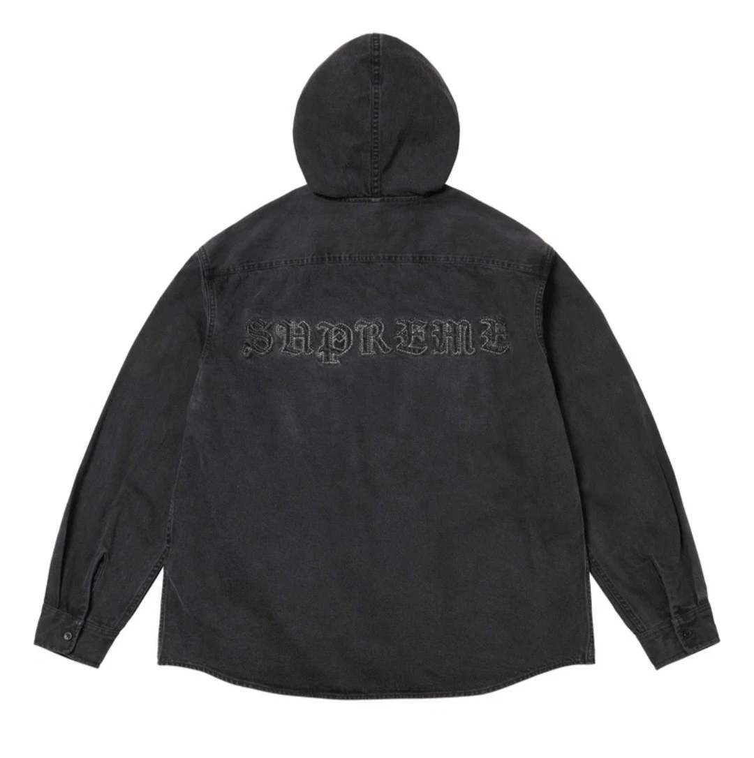 Camicia Supreme Denim con cappuccio nera SS25