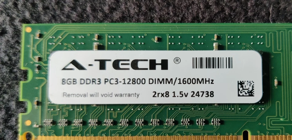 A-Tech 32GB 4x 8GB PC3-12800 Desktop DIMM 240pin DDR3 1600MHz Memory RAM - Image 2 of 2