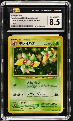 CGC 8.5 Bellossom Holo No. 182 Neo 1 Gold, Silver, to a New World Pokemon Card