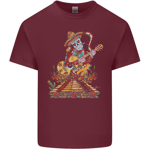 Mariachi Sugar Skull Day of the Dead Guitar Mens Light Cotton T-Shirt - Picture 8 of 31