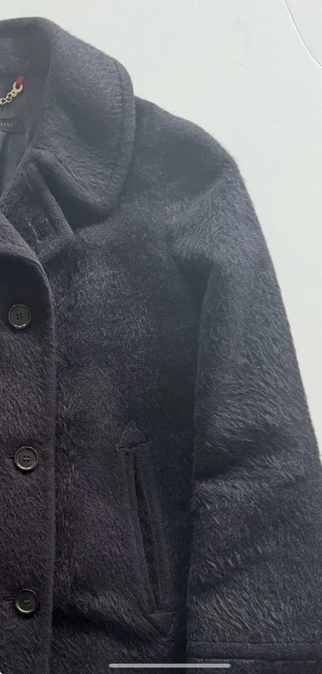 Chaqueta Abrigo Marc by Marc Jacobs Piel Alpaca Lana Guisante ~ Azul Marino Mujer Talla M Foto 3 de 4