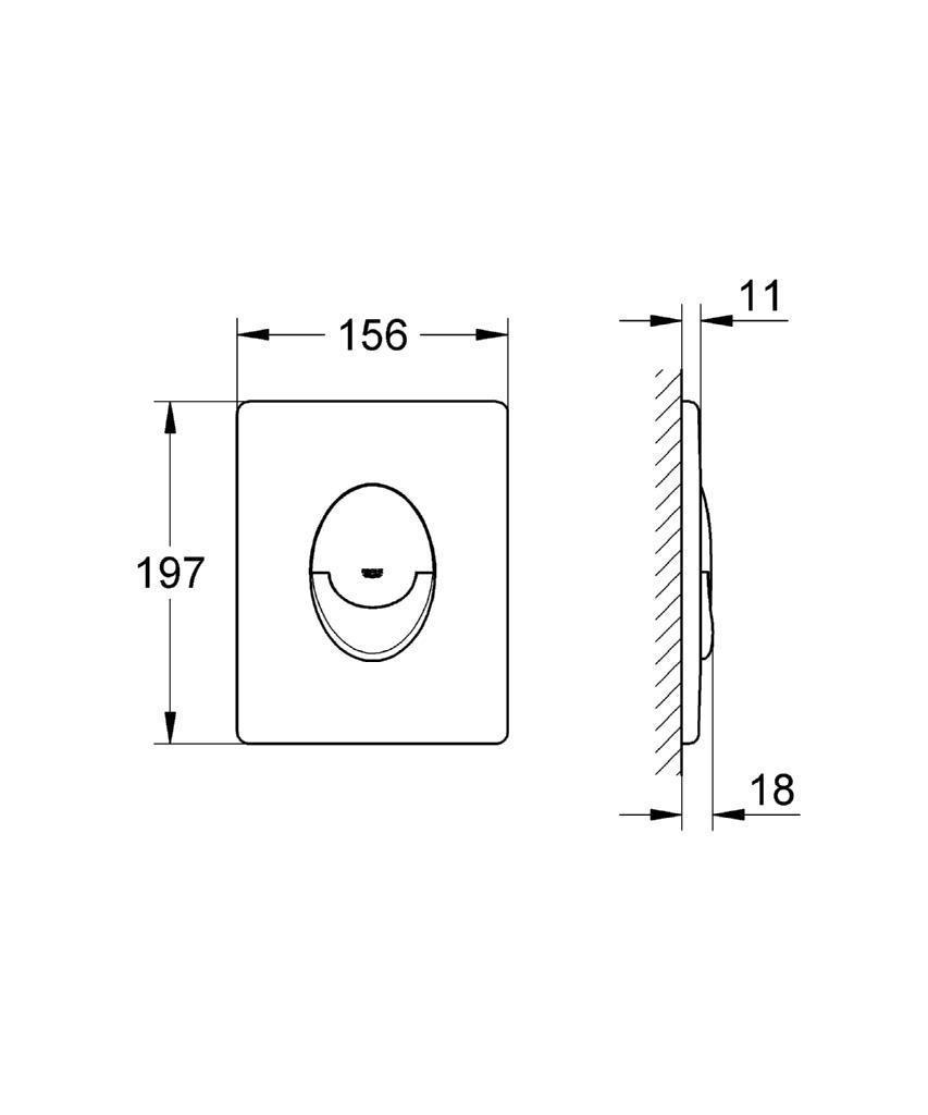GROHE SKATE AIR Toilet WC Dual Flush Plate Button 38505000 38505 Chrome ...