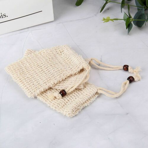 5pcs Faux Sisal Soap Bag Exfoliating Soap Saver Pouch Holder Coffee Mesh Net - Picture 9 of 10