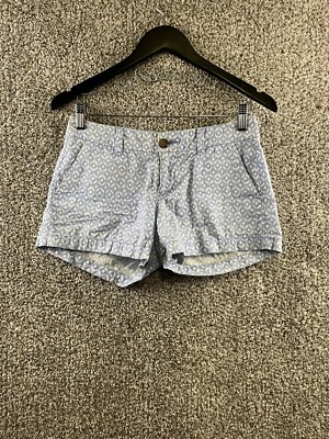 Old Navy Casual Shorts Women's Size Blue Ikat 100% Cotton