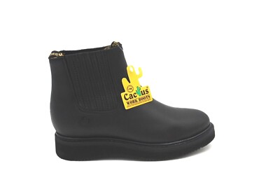 MEN'S CACTUS FOOTWEAR 7611 BLACK CHEALSEA WORK BOOT OIL RESISTANT