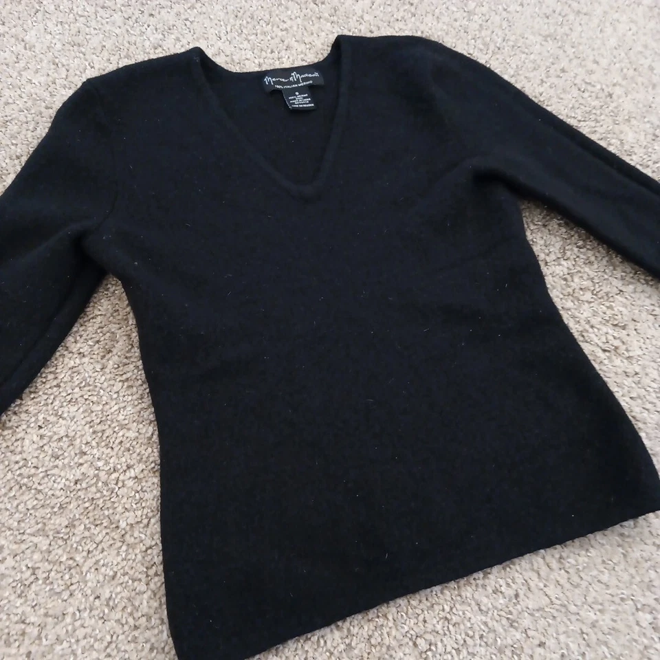 Mercer & Madison Sweater Womens Small Black Italian Wool Long Sleeve Pullover - Image 4 of 4