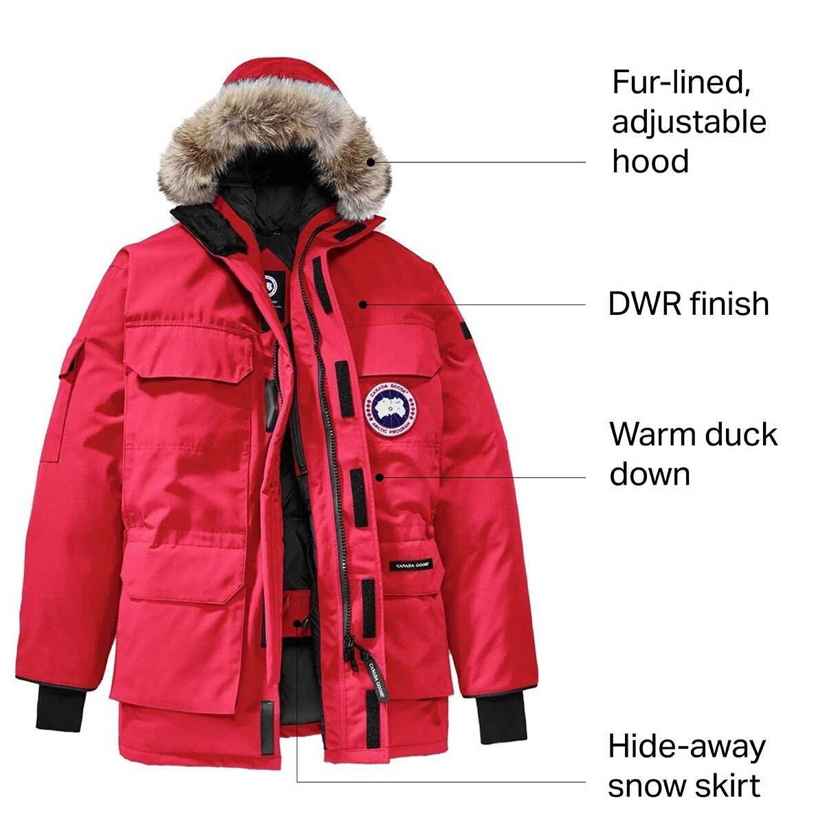 Big red canada goose down parka sale