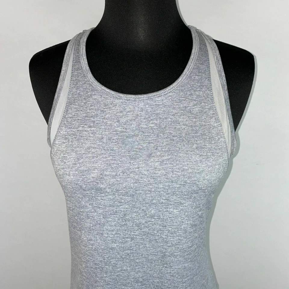 Camiseta sin mangas Old Navy Active Go-Dry para mujer XS jaspeada cuello alto detalles de malla AU Foto 4 de 4