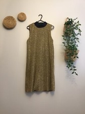 Zara Metallic Gold Knit Dress Size M Bloggers
