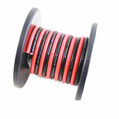 Dual Core Parallel Stranded Cable Wire 10~24AWG Tinned Copper Black/Red Silicone - Image 1 of 4