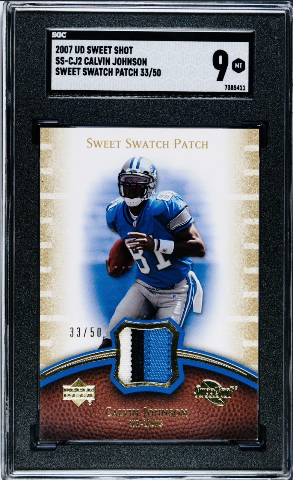 Calvin Johnson Upper Deck Sweet Spot Sweet Swatch Jersey #CJ2 Patch