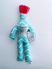 DAMMIT DOLL, Voodoo Blue White Grey Chevron Stress Relief Gag Swear Gift 12" NWT