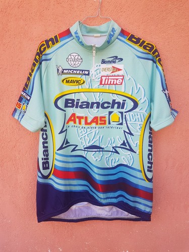 MAGLIA BICI SHIRT MAILLOT CICLISMO CYCLES EROICA VINTAGE 90'S BIANCHI ATLAS  | eBay