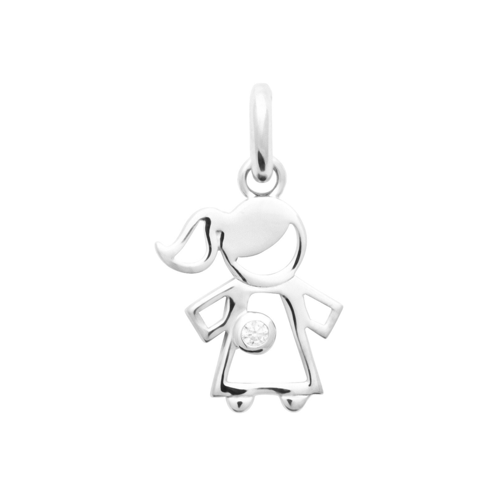 Pendentif silhouette fille en argent rhodié, le bijou discret pour votre quotidien