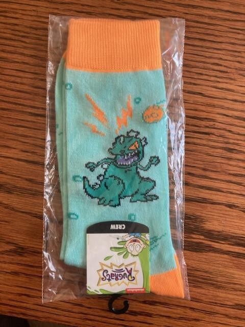 Rugrats Crew Socks, Reptar, Adult Size 10-13, Nickelodeon-image