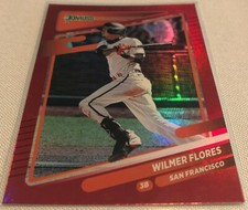 2021 Donruss Baseball Wilmer Flores San Francisco Giants Holo Red Parallel #94