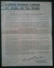 AERIAL LEAFLET CONTAINING A MESSAGE ABOUT THE INVASION TO THE CITIZENS OF EUROPE