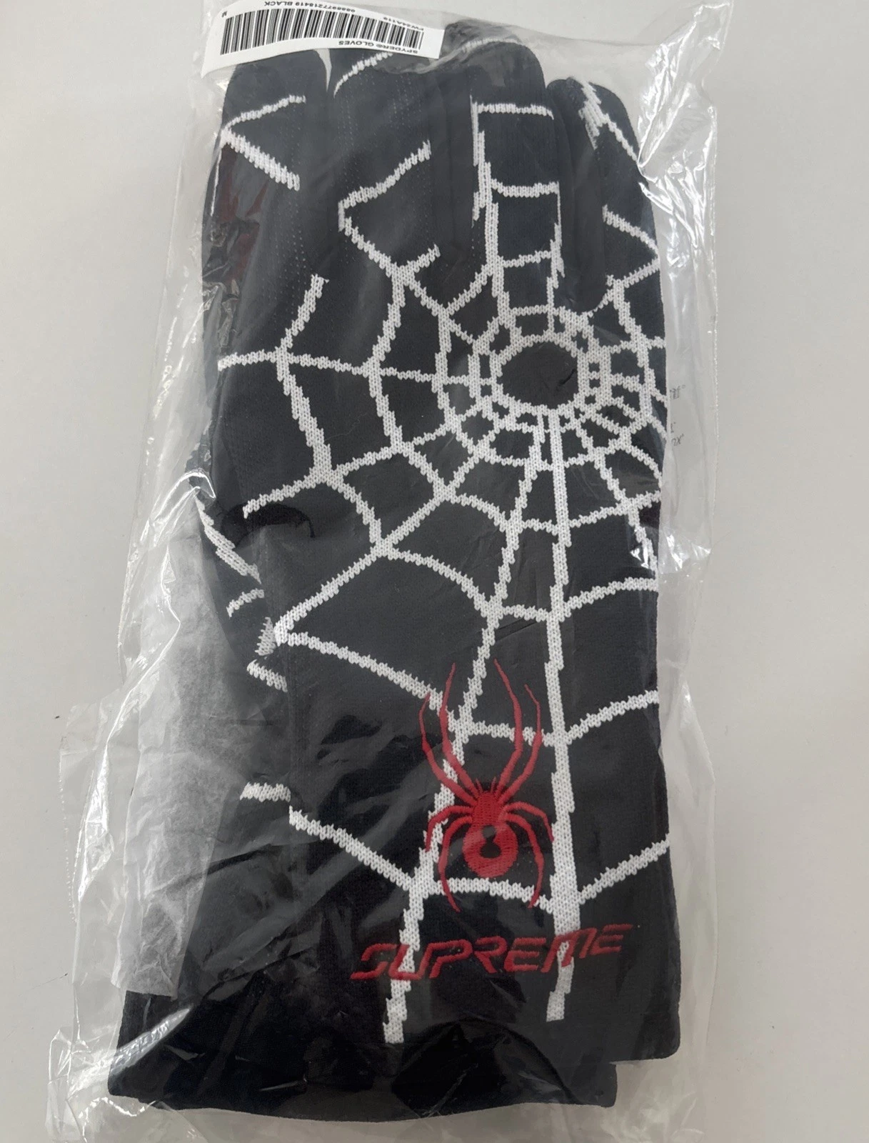 Supreme Spyder Gloves Black Size Medium (FW24)