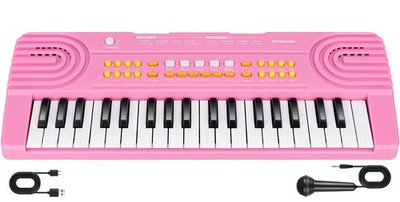 Kids Piano Keyboard Toy for 4 Year Old Girl Birthday Gift 37 Key Instrument Toys