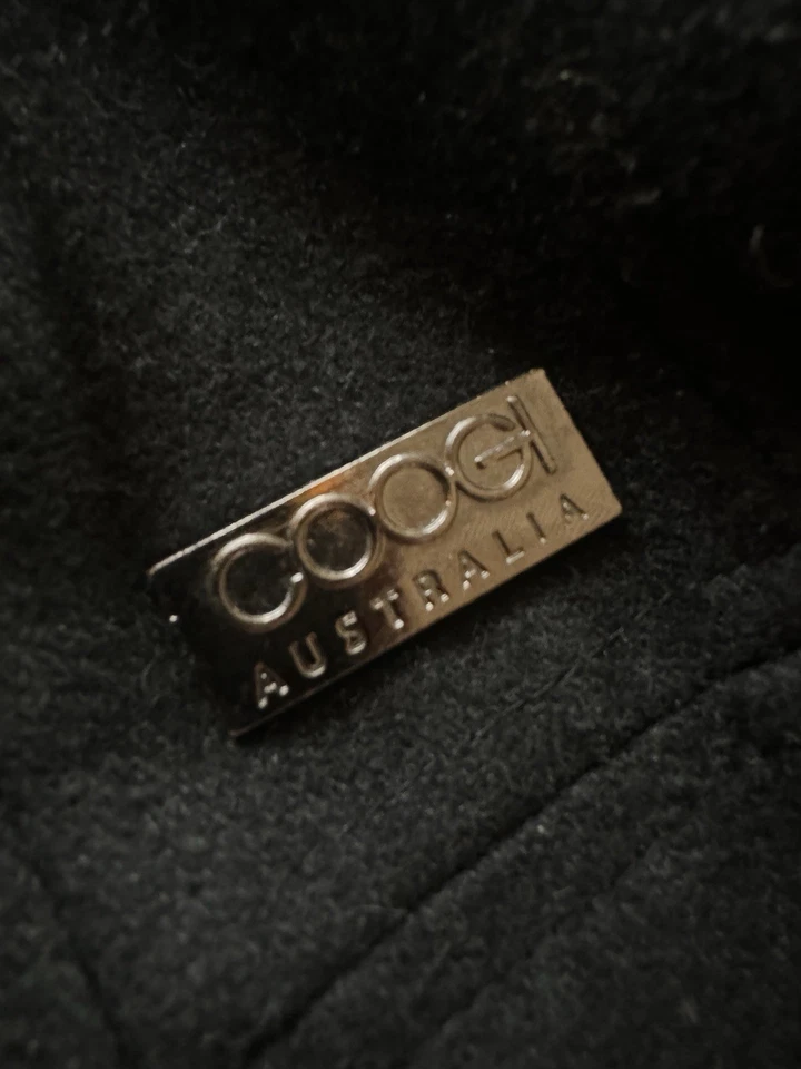 Coogi Coat Mens XL Black Wool Blend Zip Snap Winter Jacket Bomber Baggy Street - Image 4 of 4