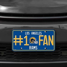 Los Angeles Rams Metal Auto Tag License Plate, 1 Fan Retro Design, 12x6 Inch
