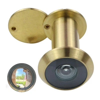 UNBANDED 220 Degree Peephole Door Viewer Security Peep Hole Hardware, Polished Gold